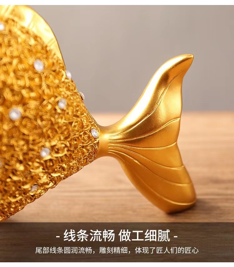 Every year, there are fish-bringing wealth ornaments. The light luxury entrance hall, living room, TV cabinet, wine cabinet, and office desk decorations are all exquisitely handcrafted pic 10