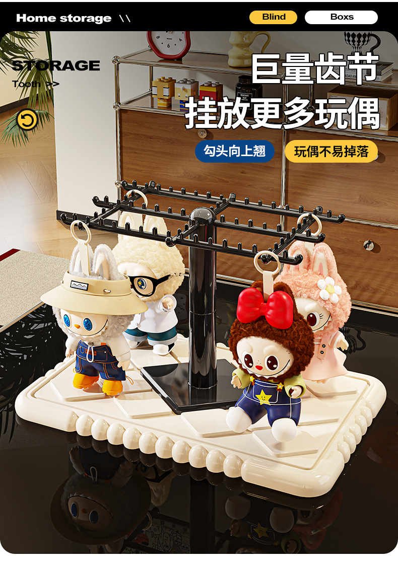 玩偶挂件展示盒PET透毛绒公仔玩偶手办盲盒收纳展示架详情9