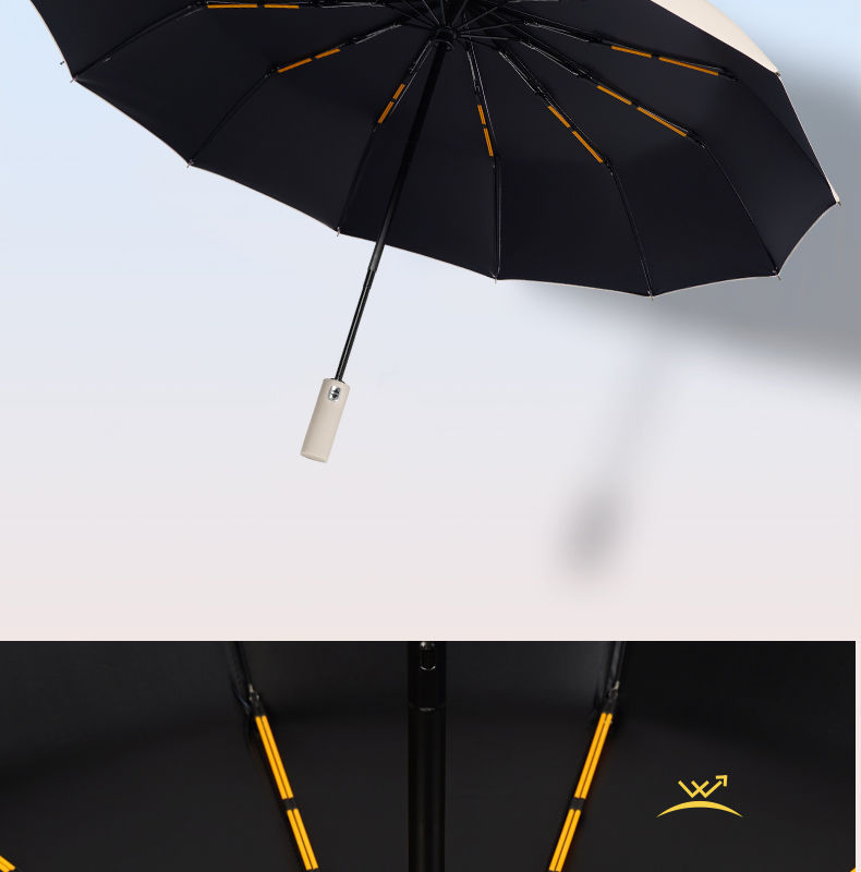 爆款折叠24骨全自动雨伞12骨双龙骨黑胶晴雨两用伞广告伞现货批发详情45