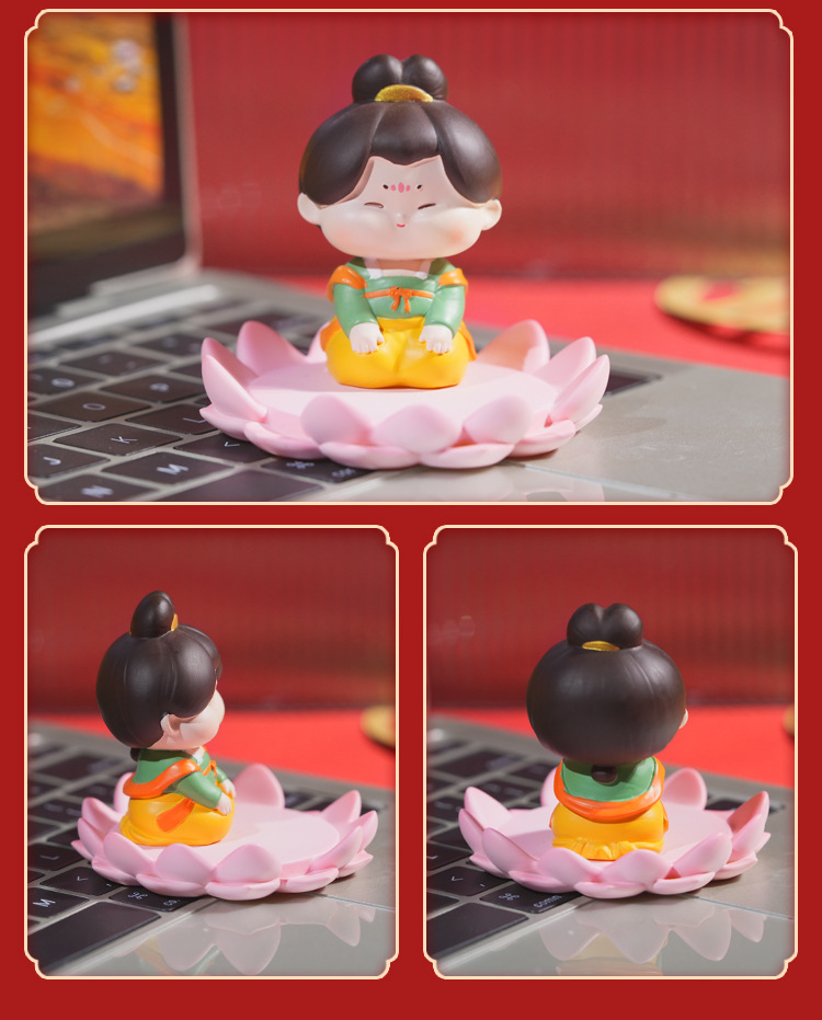 Chinese-style Tang Dynasty lady mobile phone stand, creative and cute home living room desktop decoration, small ornaments, resin handicrafts pic 10