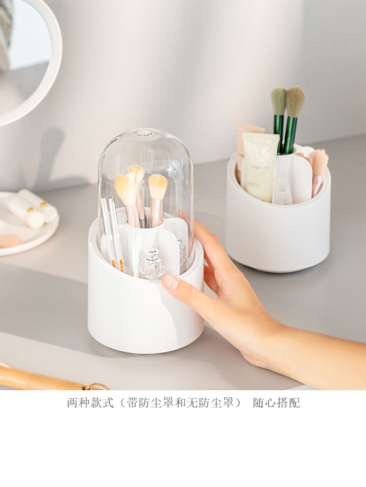 化妆刷收纳盒高级感透明防尘笔筒创意ins桌上眉笔彩妆刷子收纳筒 pic 12