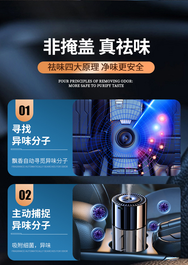 Automatic fragrance diffuser, vehicle-mounted aromatherapy, car perfume, in-car accessories, light fragrance, high-end intelligent humidifier, ornaments pic 15