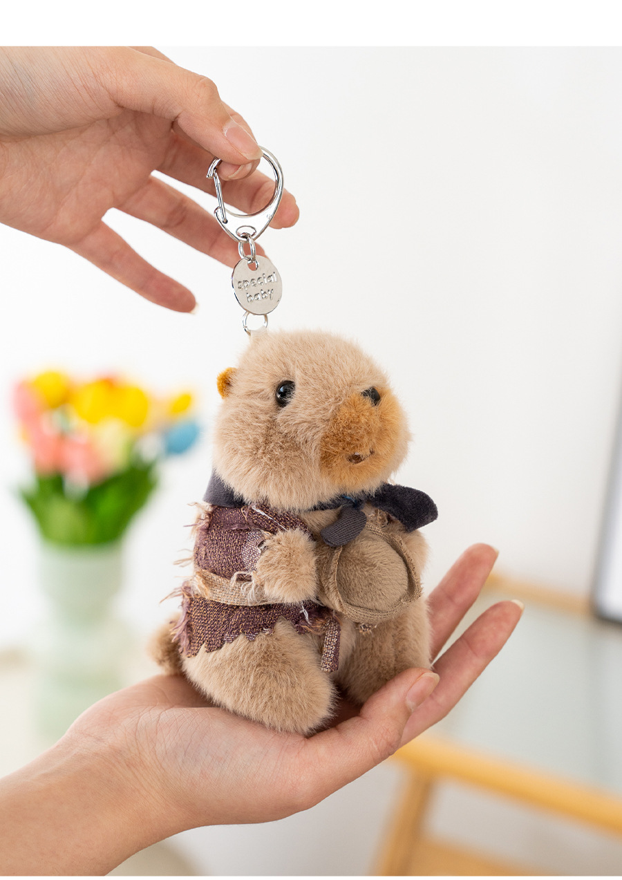 Officially authorized marmot plush keychain pendant, cute and fun functional schoolbag keychain small gift pic 13