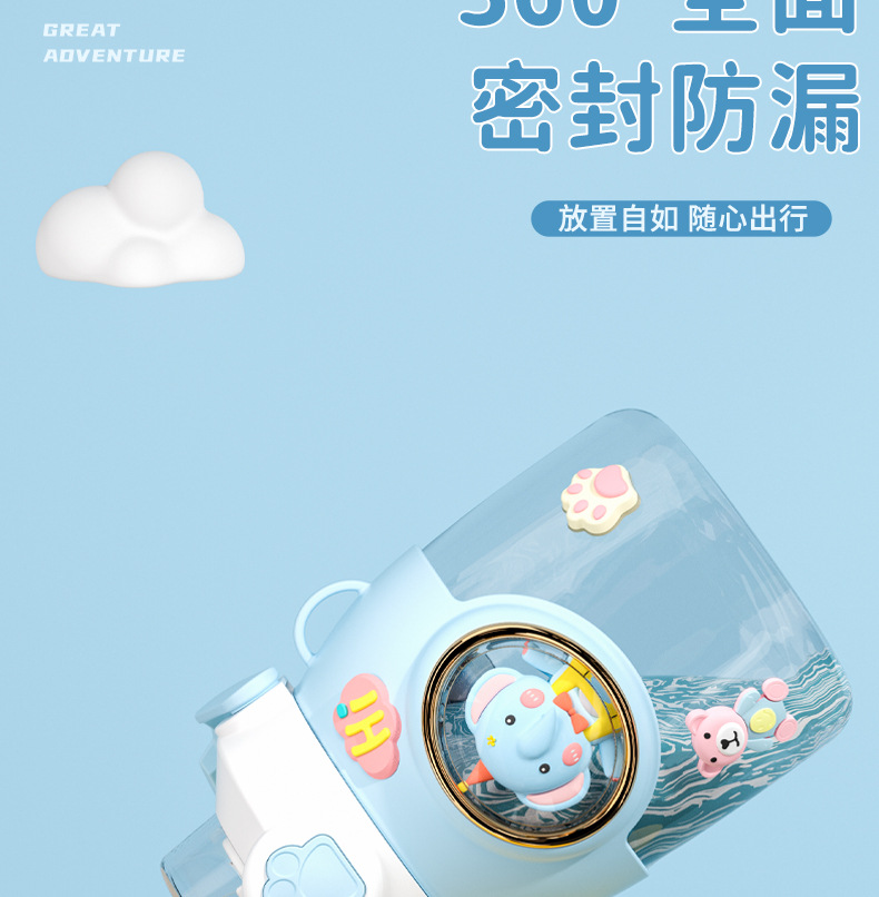 网红新款夏季公仔塑料杯大容量卡通随手杯高颜值可爱儿童吸管水杯详情14