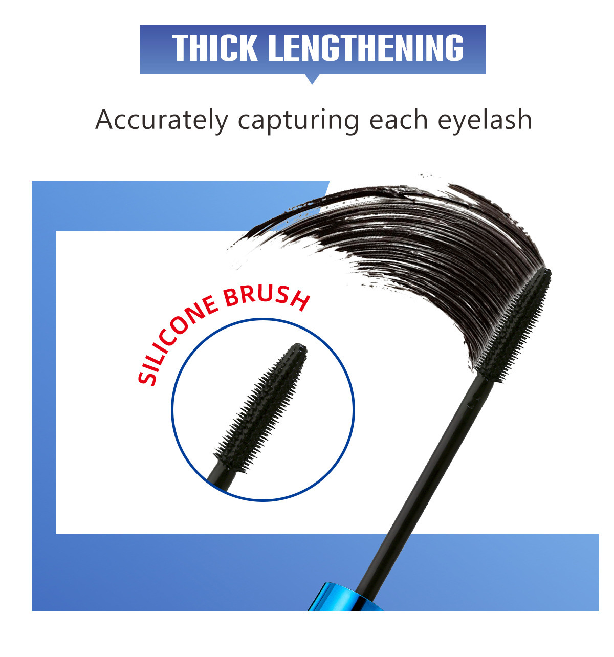Cross-border exclusive bob Three-dimensional curling mascara: Thick, non-smudge, slender, waterproof and long-lasting black base cream pic 7
