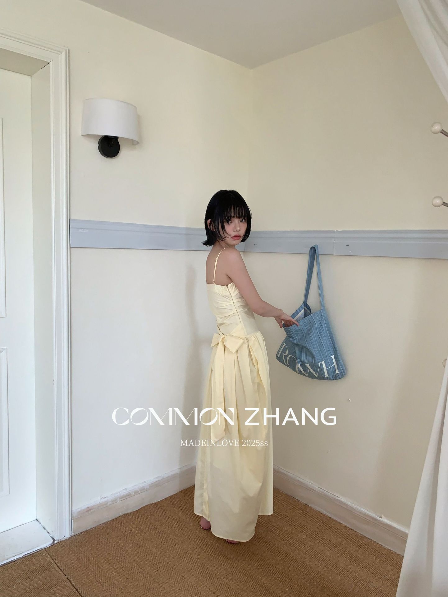 CZ ZHANG Summer Multi-color mint Mamba style lace-up waist-cinching and slimming halter flower bud dress for women B26925 pic 13