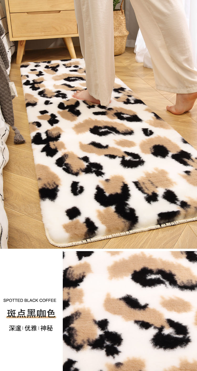 仿兔毛印花床边垫轻奢书房地毯客厅耐脏柔软地垫卧室脚垫家用垫子跨境出口防滑垫水晶绒地垫家用厨房浴室吸水防滑地垫防滑详情23