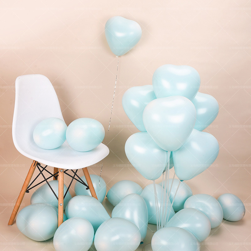 Macaron heart-shaped balloons for the Qixi Festival confession, wedding decoration, birthday party, cute girl atmosphere, and non-toxic pic 15