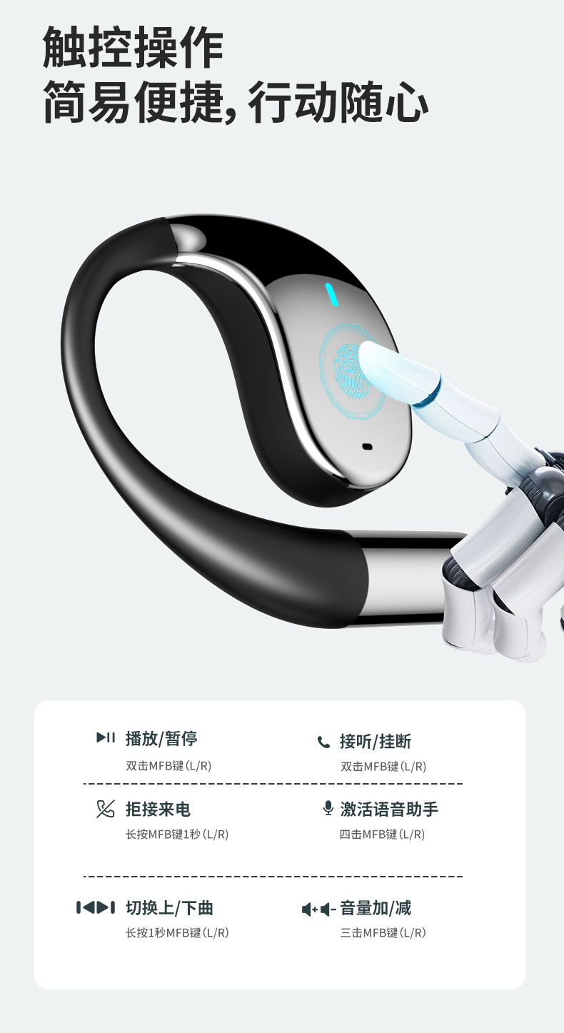 Estilo explosivo Ai traductor auriculares abiertos OWS no en el oído auriculares bluetooth inalámbricos Q39 auriculares deportivos colgante de la oreja pic 19
