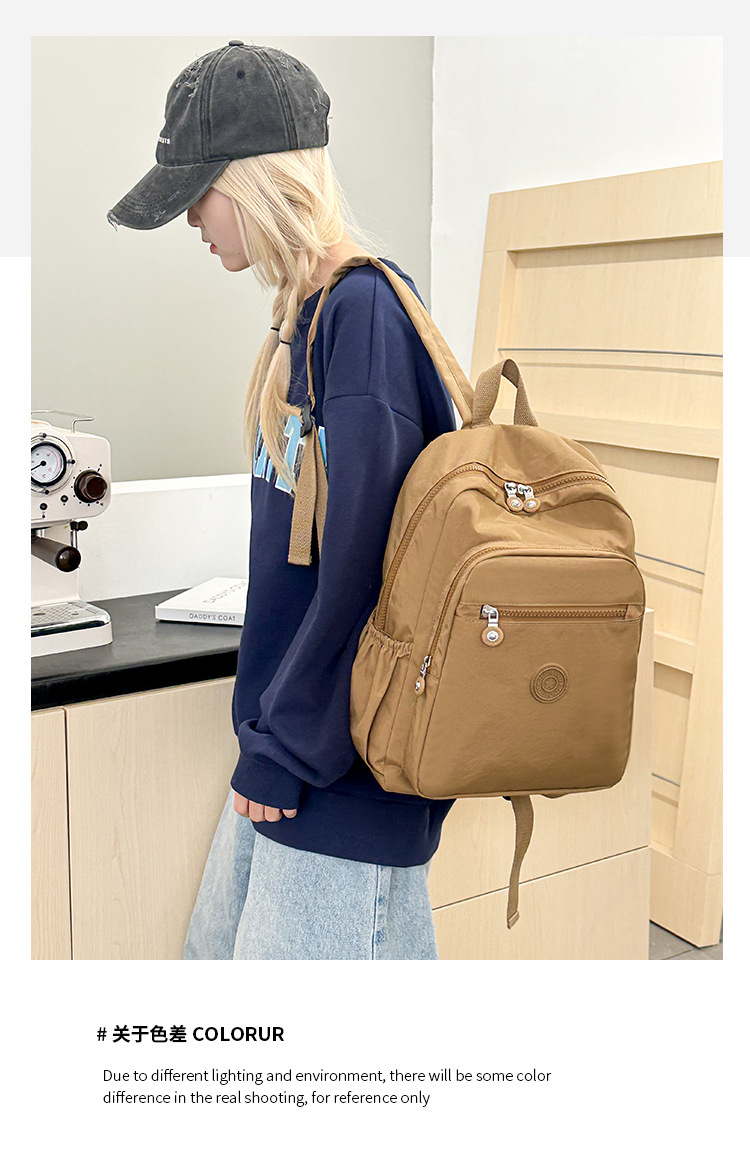 厂家百搭牛津布双肩包女2025新款大容量轻便旅行背包女批发详情9