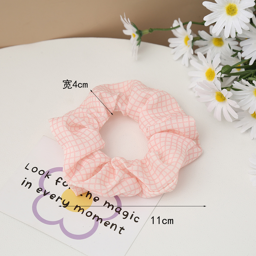 Forest style college style fabric checkered hair band, popular bun hair rope, ponytail tie, large intestine circle hair rope wholesale accessories, hair accessories and headwear pic 4