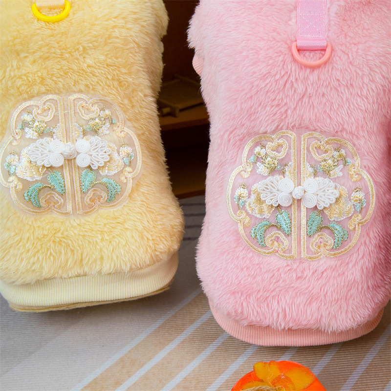 24秋冬新款狗狗可牵引国风绒衣泰迪比熊小型犬猫咪宠物衣服现货详情13