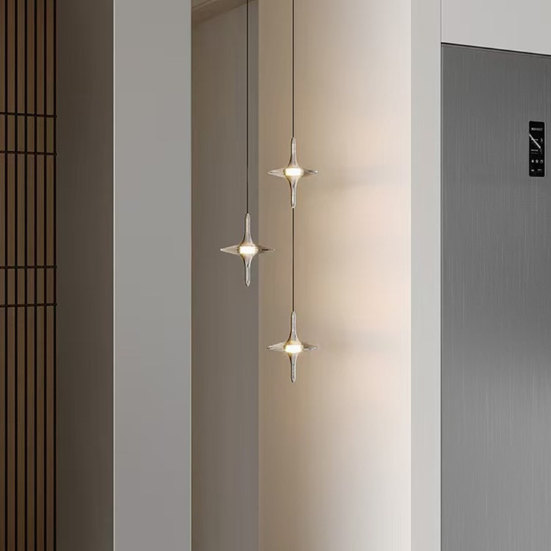 Crystal staircase chandelier, modern, simple and high-end, light luxury duplex, personalized dining room, bedroom, bedside small chandelier pic 8