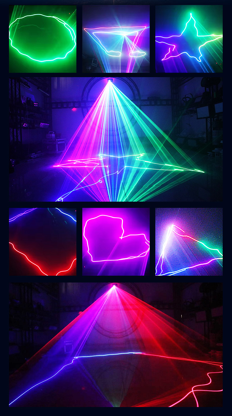 3D全彩光束激光灯单投线条扫描镭射图案投影灯酒吧派对氛围舞台灯详情3