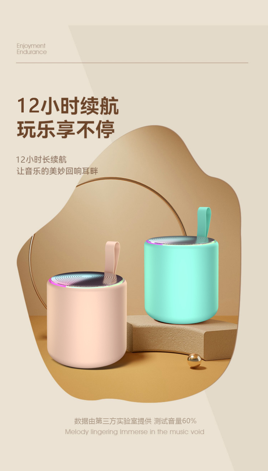 2025 New Bluetooth speaker, subwoofer, mini and fresh desktop speaker, high sound quality, portable for outdoor use pic 6