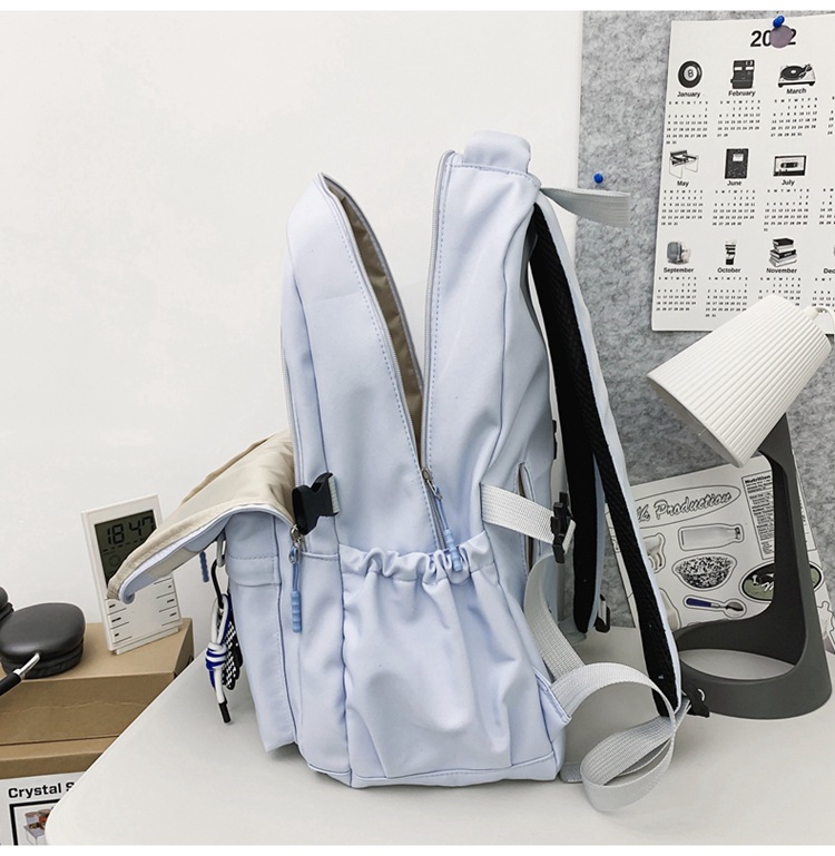 A large-capacity schoolbag for college and high school students, a simple, casual and sporty Korean-style couple backpack pic 11