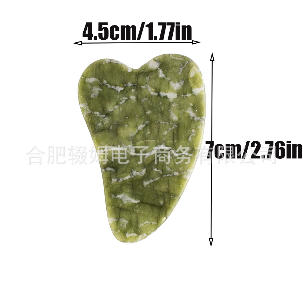 岫岩玉石刮痧板片心形刮痧按摩板面部脸部全身按摩小玉石刮痧片详情15