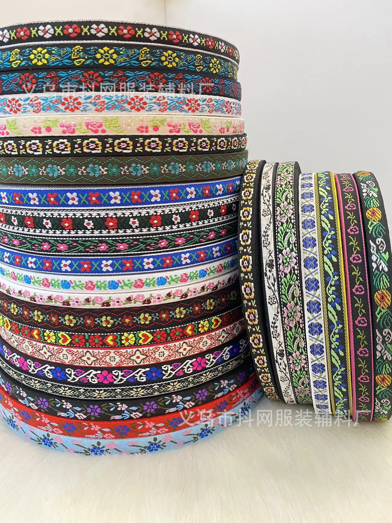 多种款式现货民族风提花刺绣织带新春发饰头饰辅料批发厂家直供详情5