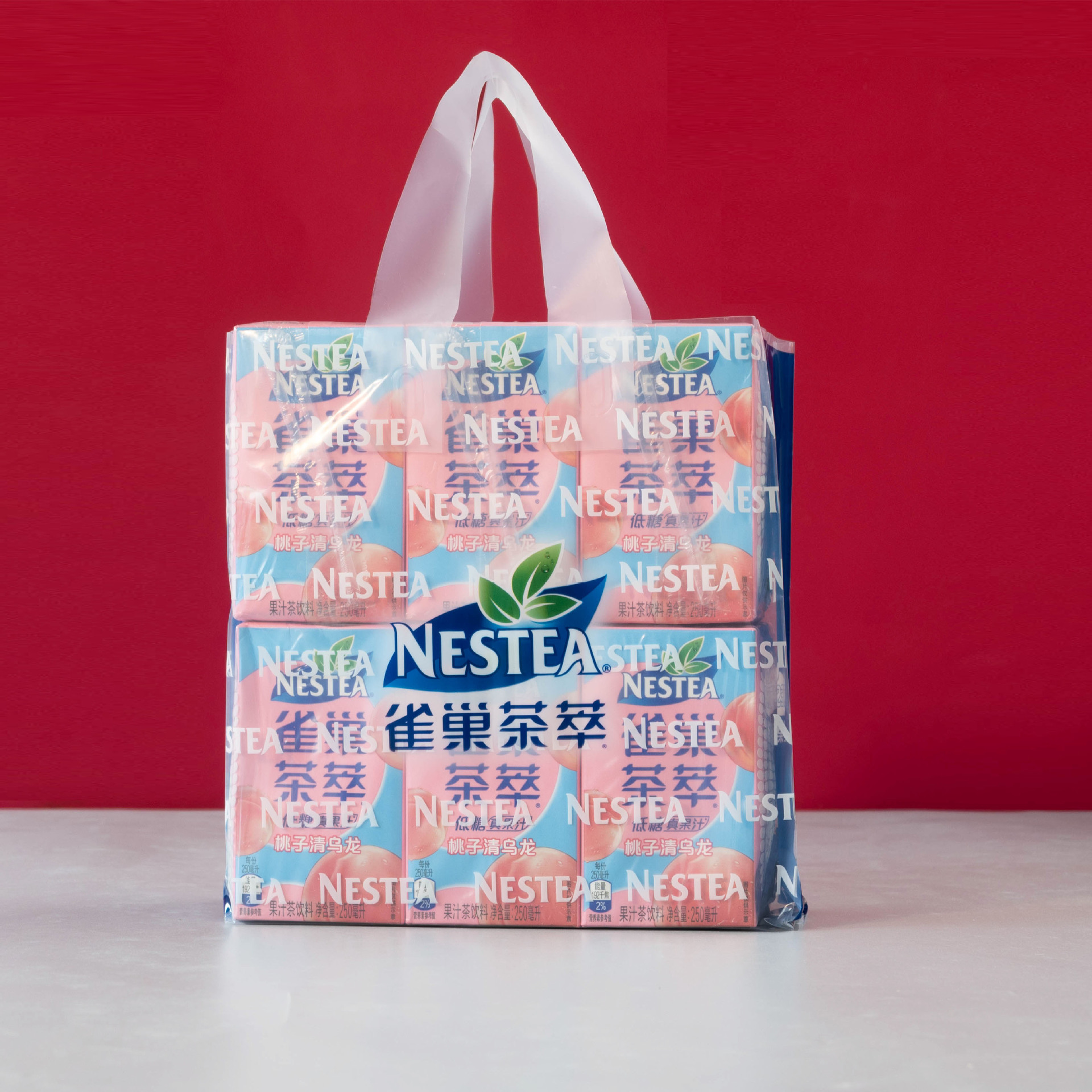 雪花易拉罐啤酒饮料外卖手提塑料包装袋透明耐用打包袋装箱用品详情18