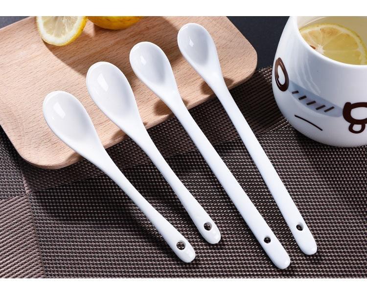 陶瓷勺子家用杯勺厨房调味小勺骨瓷婴儿长柄调羹创意搅拌咖啡勺子详情3