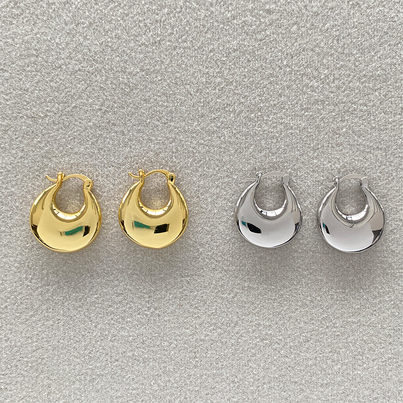 fever同款欧美ins博主扁圆耳环简约大气高级感秋冬椭气质简约耳饰详情9