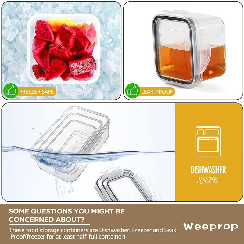 16-piece lunch box set, Model A PP sealed can, food-grade plastic storage can for grains, snacks, dry goods and tea pic 10