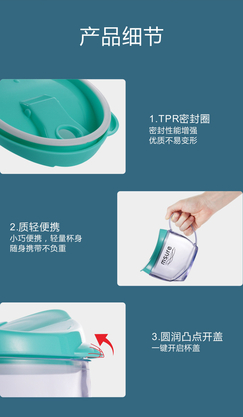 批发带盖密封水杯燕麦杯家用咖啡带把手沙拉杯高颜值早餐杯礼品详情9