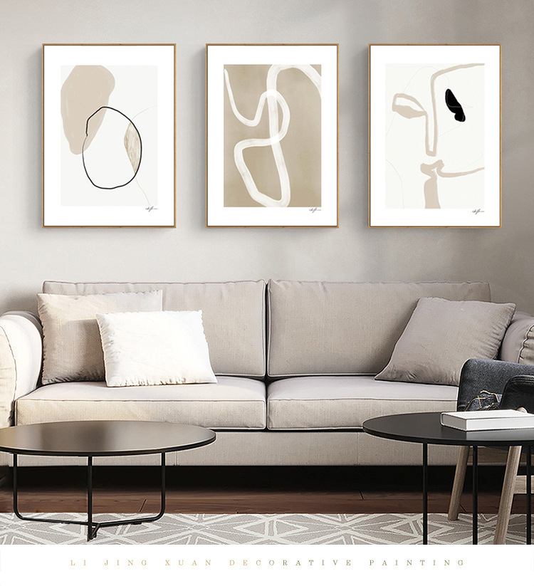 丹麦liveart莫兰迪侘寂风装饰画客厅墙挂画抽象艺术走廊民宿壁画详情14