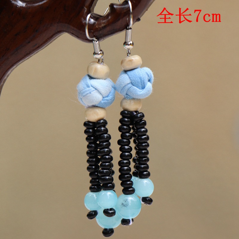 民族特色布艺扎染耳环时尚民族风女大理丽江舞台舞蹈饰品配饰批发详情9