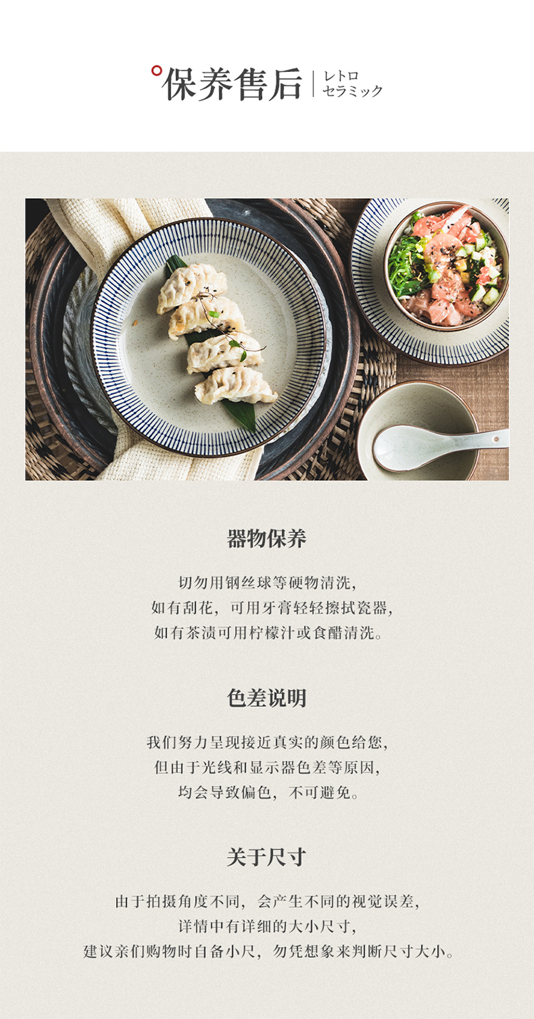 Bowl Home 2025 New High Appearance level retro Japanese tableware plate set, ceramic soup bowl, underglaze colored rice bowl pic 20