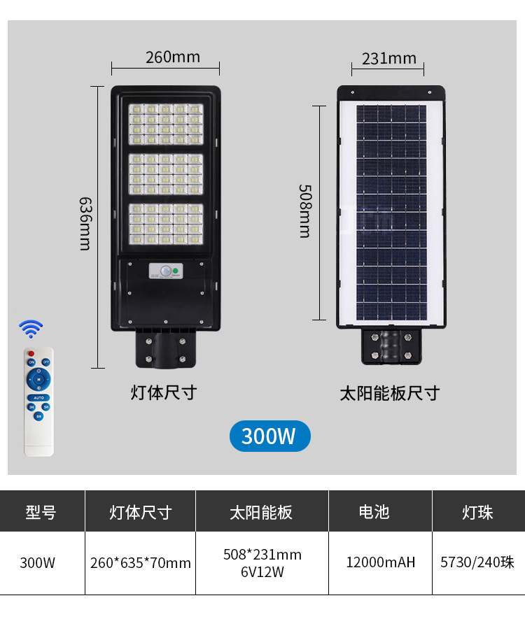 太阳能灯户外庭院灯家用路灯新农村防水LED照明灯人体感应灯智能详情22