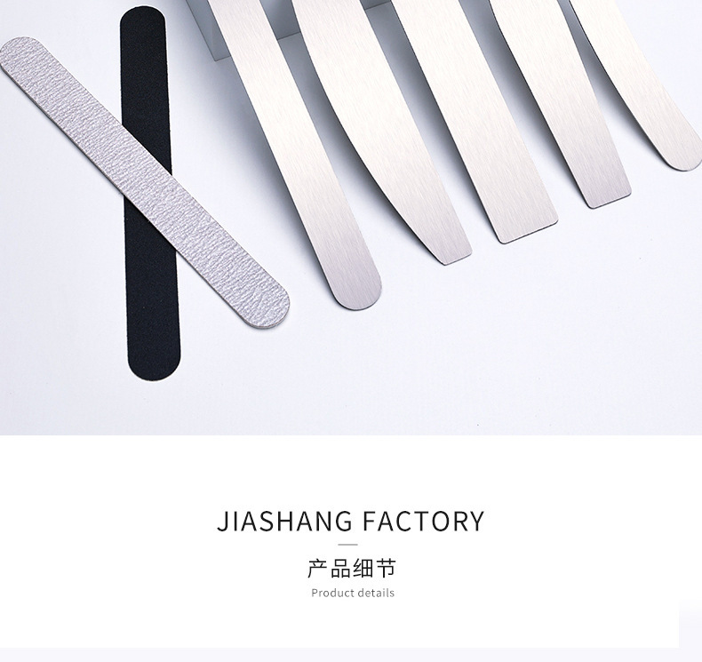 厂家供应不锈钢芯可替换黑砂纸指甲锉灰打磨条美甲工具批发喷砂详情7