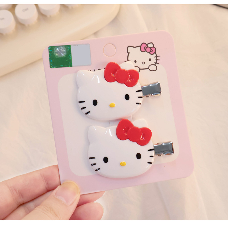 三丽鸥正版可爱卡通少女心发饰发夹对装凯蒂猫萌趣无痕夹侧边刘海详情9