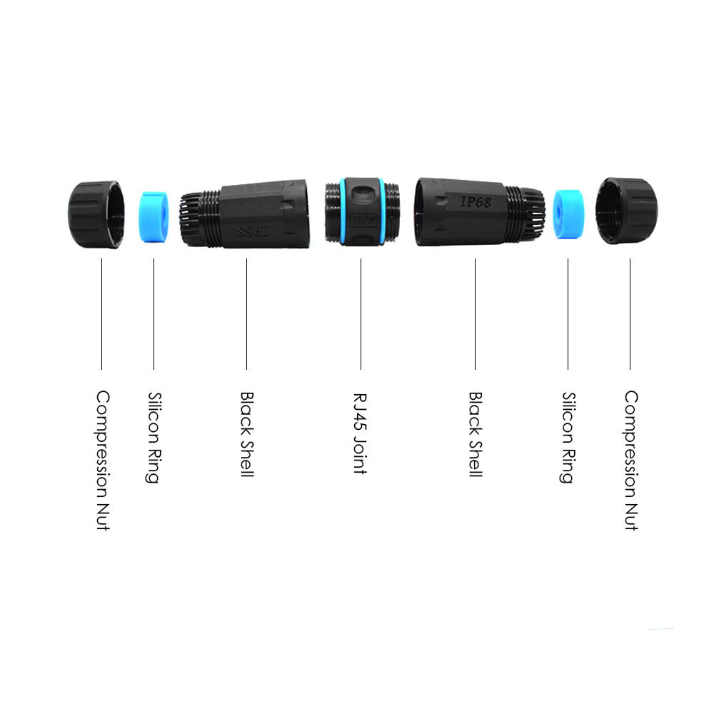 Cross-border waterproof wiring terminal M23RJ45 cable connector, outdoor rainproof Y3RJ45 parallel terminal interface pic 10