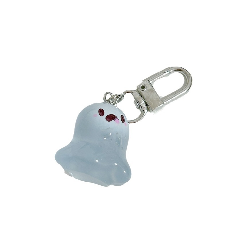 Creative and cute glow-in-the-dark little ghost keychains, funny three-dimensional Halloween dolls, schoolbags, pendants, and ins accessories pic 1