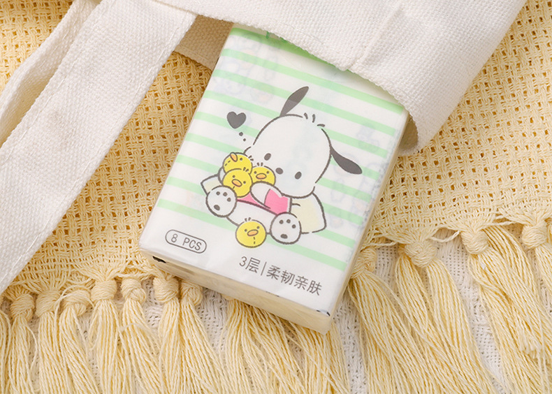 Sanrio officially authorized nine-pack printed handkerchief paper, portable tissues, cute student small pack napkins and facial tissues pic 19