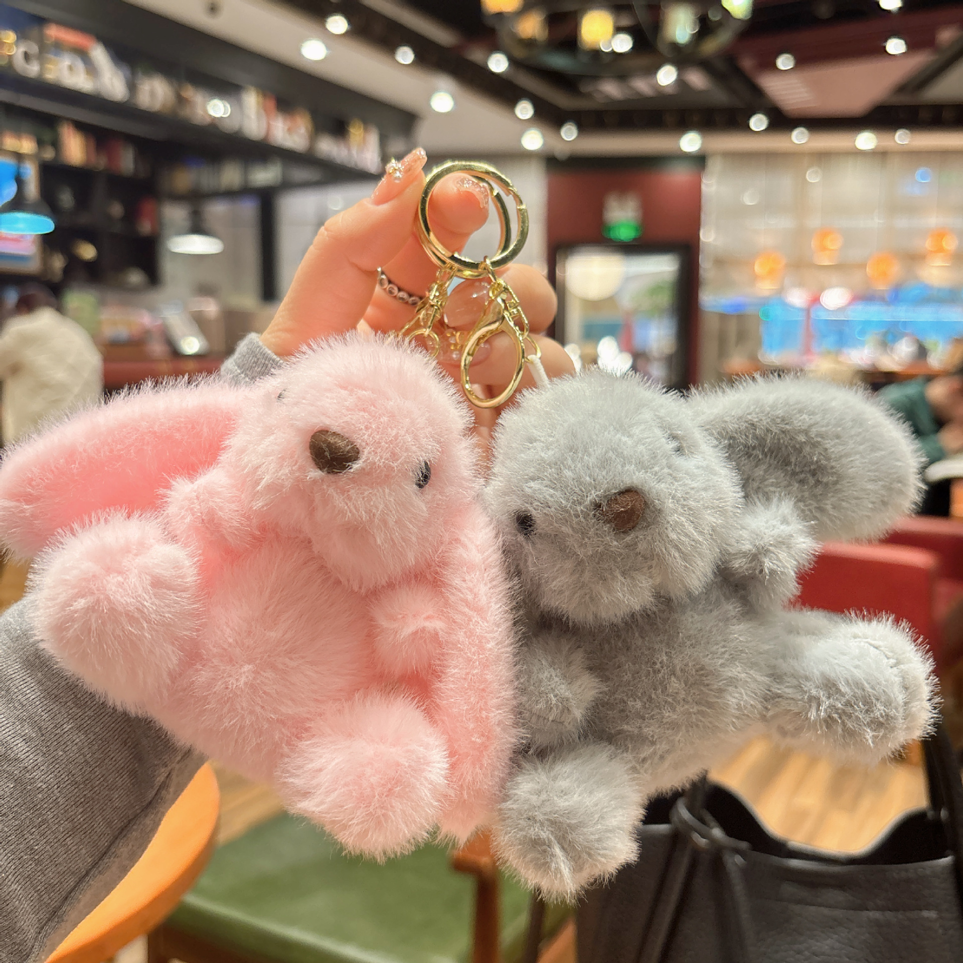 跨境可爱萌长耳邦尼兔毛绒玩具公仔钥匙扣儿童玩偶娃娃机挂件批发详情9