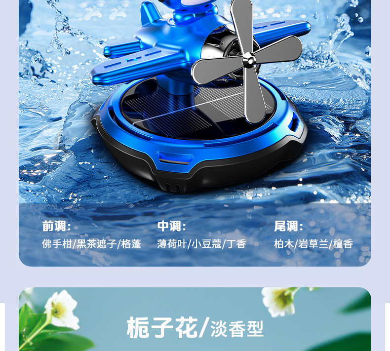 Solar-powered car rotating perfume helmet bear car aroma diffuser, airplane interior aroma decoration items, ornaments, light fragrance pic 18