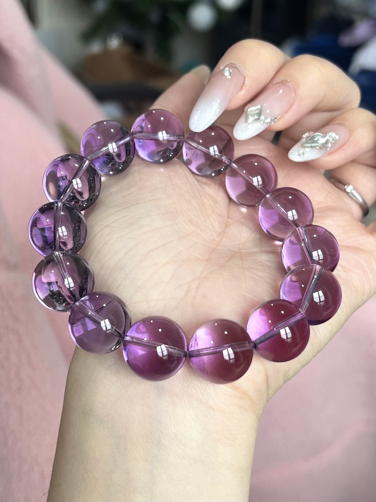 毕业收藏级全净体天然巴西紫水晶手链女高品质冰透梦幻紫水晶手饰详情5