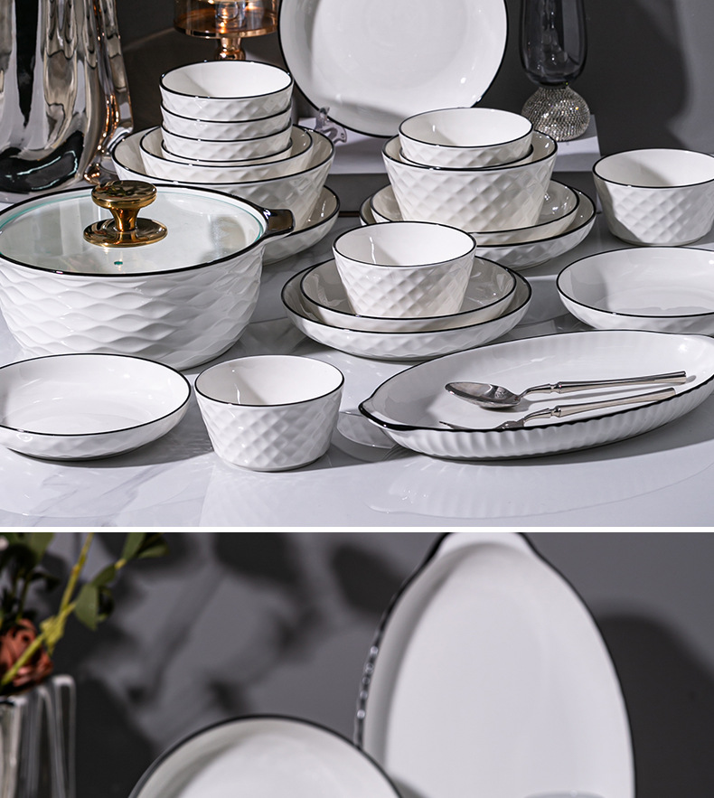 碗碟套装家用碗家用2023新款碗盘碗具轻奢餐具碗新居乔迁新碗套装详情23