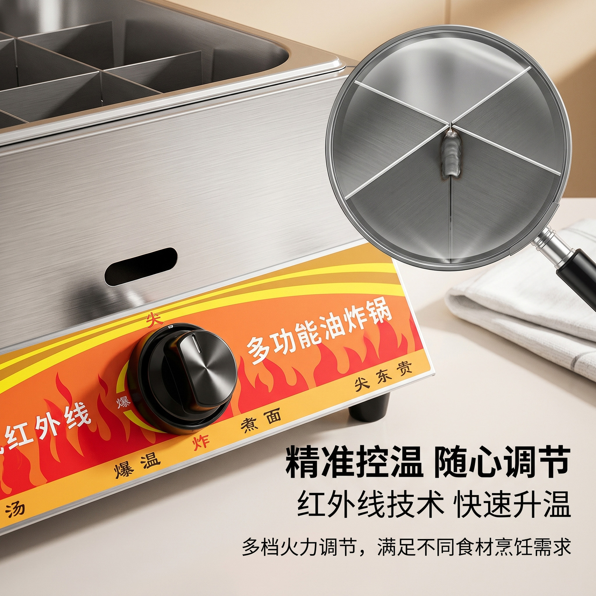 Commercial gas hot pot multi-compartment constant-temperature insulated skewer pot, night market stall multi-functional troublesome hot pot equipment manufacturer pic 5