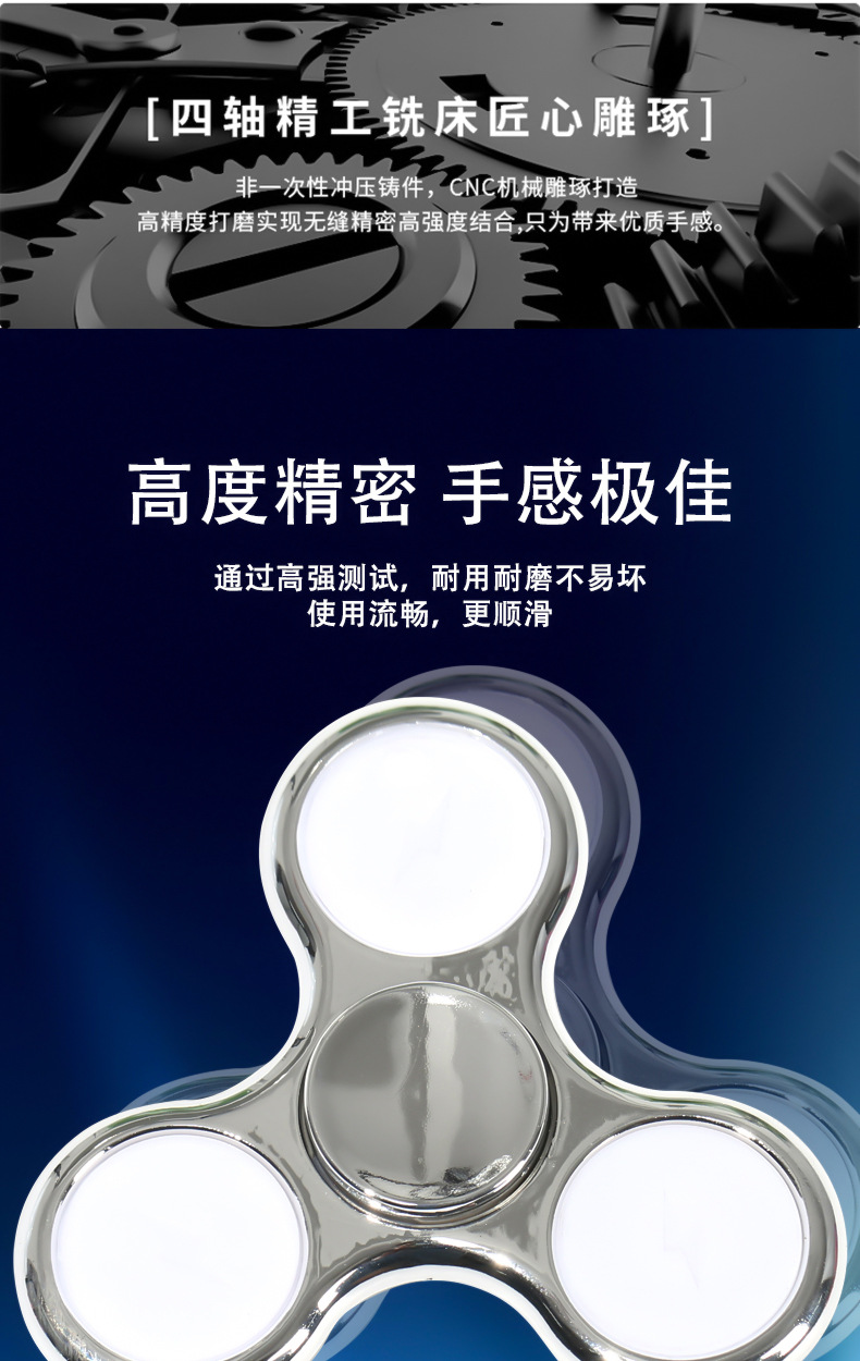 镀彩陀螺指尖带灯18变LED发光水晶儿童指尖陀螺玩具批发解压益智详情5