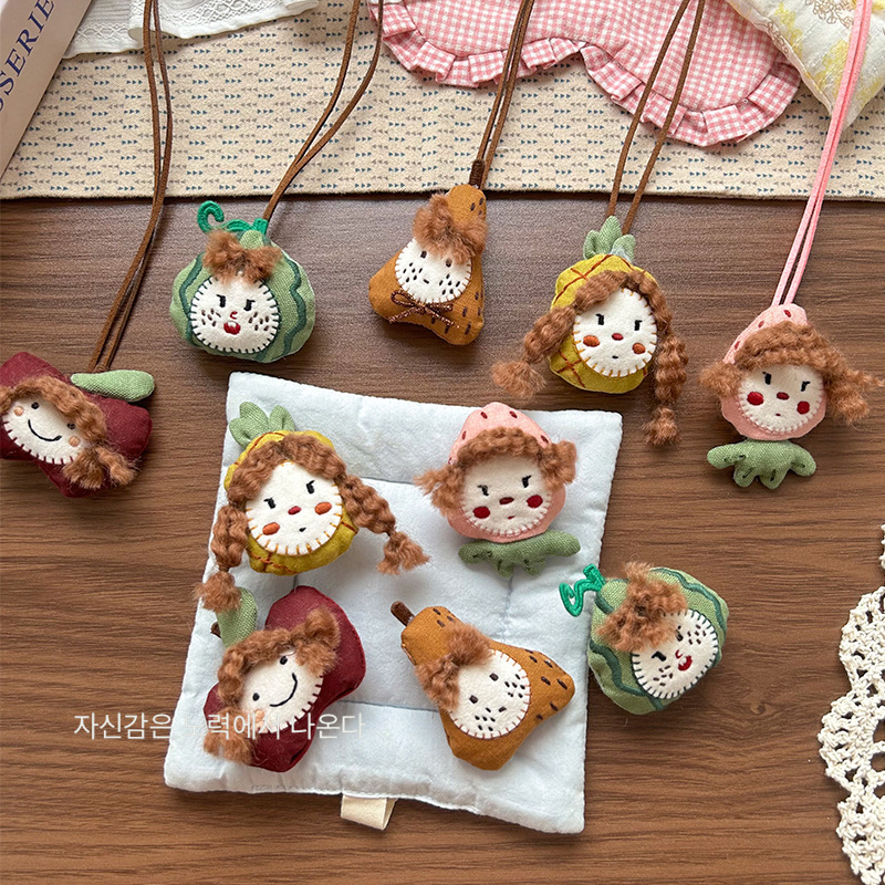 韩版卡通可爱水果立体塞棉手工胸针配饰毛线针织衣服宝宝胸针配饰详情2