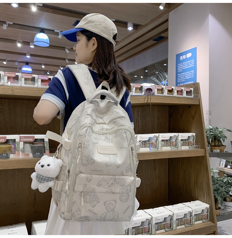 新款潮牌韩版书包女大容量中学生双肩包清新甜美休闲旅行双肩包详情22