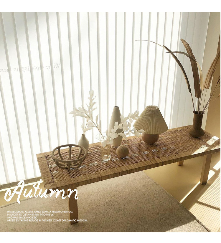 ins实木藤编长凳白蜡木换鞋凳真藤凳子板凳长茶几真藤民宿床尾凳详情3