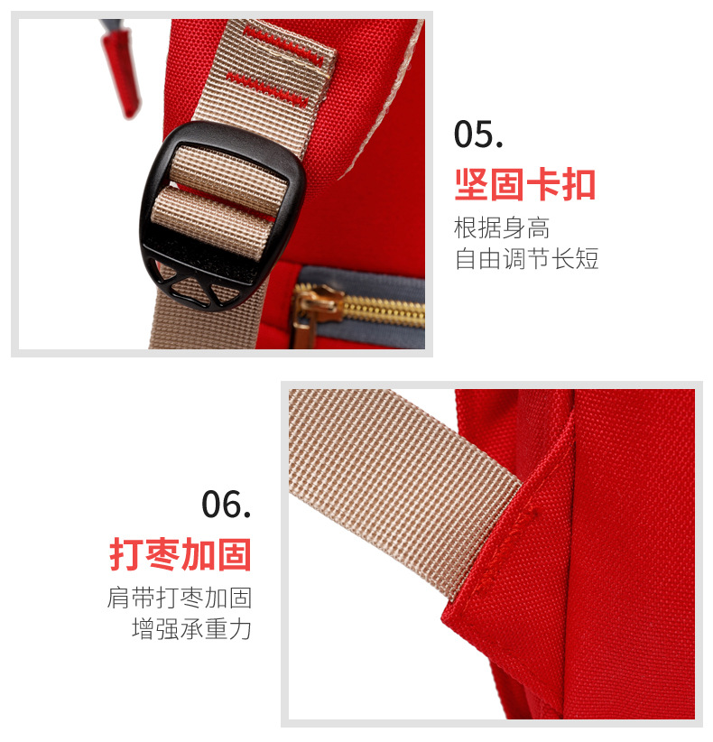 新款妈咪包双肩包大容量撞色原宿风双肩背包休闲旅行单肩手提斜挎详情24