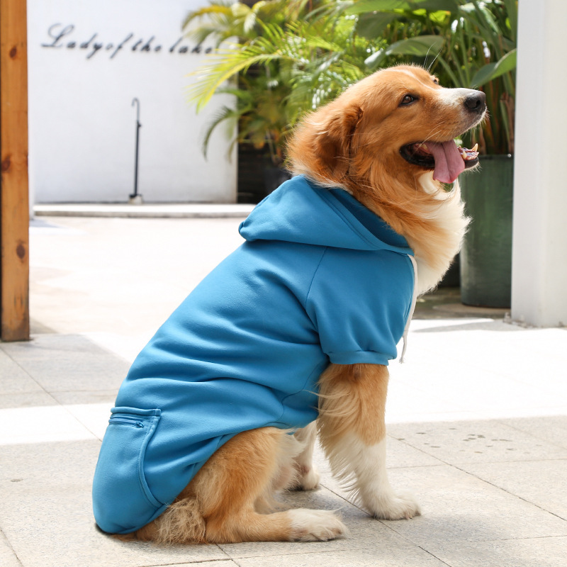 Otoño e invierno peluche de oro cremallera de bolsillo sudaderas grandes y medianas para perros perros ropa de gato fardo suministros para mascotas pic 23