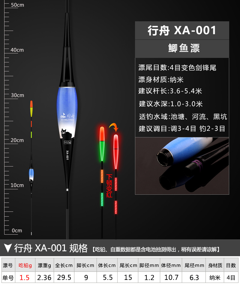 Luminous float bite hook color-changing float large object electronic float night fishing carp float super bright intelligent alarm fishing gear hard tail pic 71