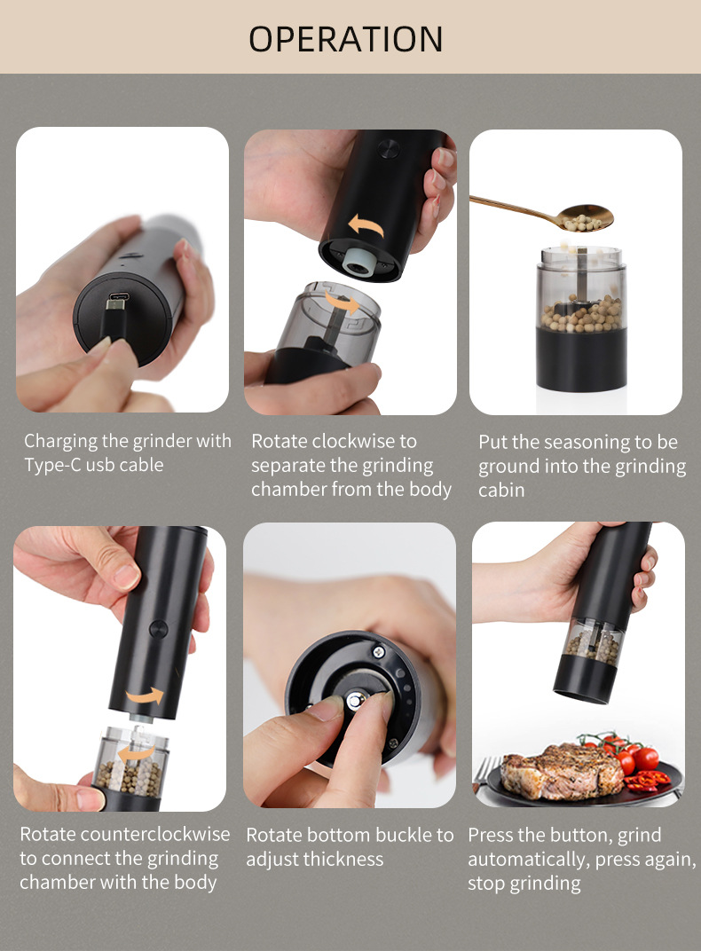 Electric grinder pepper pepper sea salt grinder bottle详情9