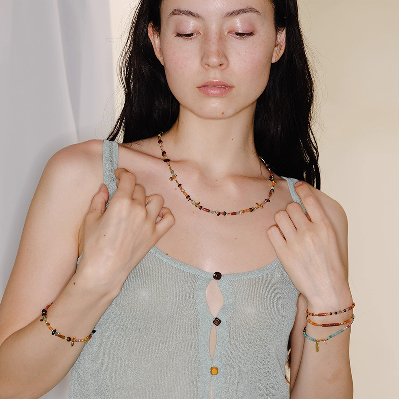 新款首发！彩虹碎石点点项链法式时尚轻奢精致潮流小众设计高级感详情9